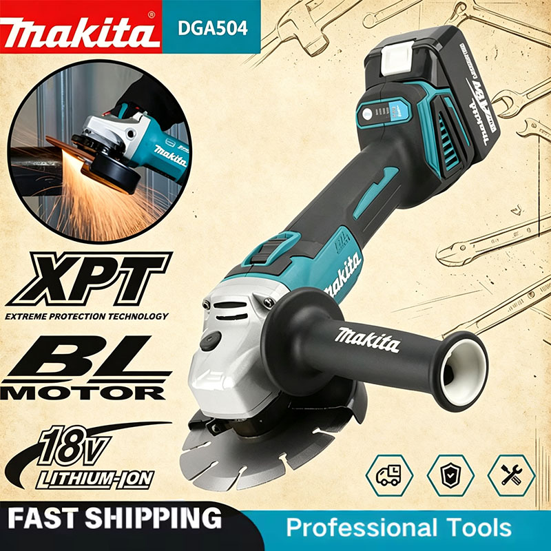 Brushless Angle Grinder Battery Powered - ماكيتا DGA504 18V 6.0Ah 125mm جلاخة