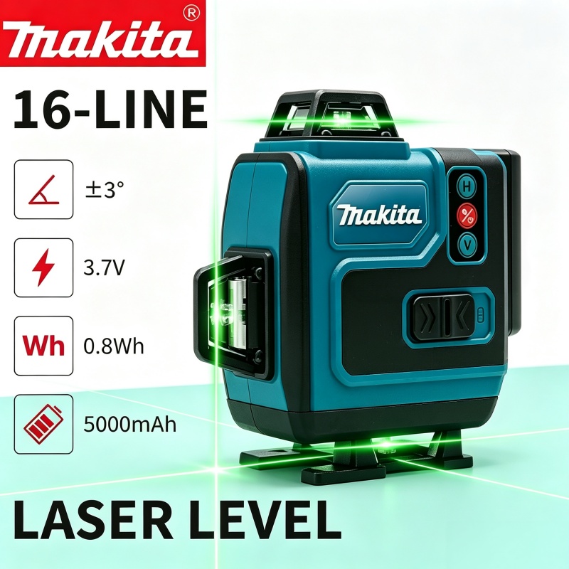 Laser Level 16 Lines 4D Green - بطارية ماكيتا 40 فولت بسعة 5.0