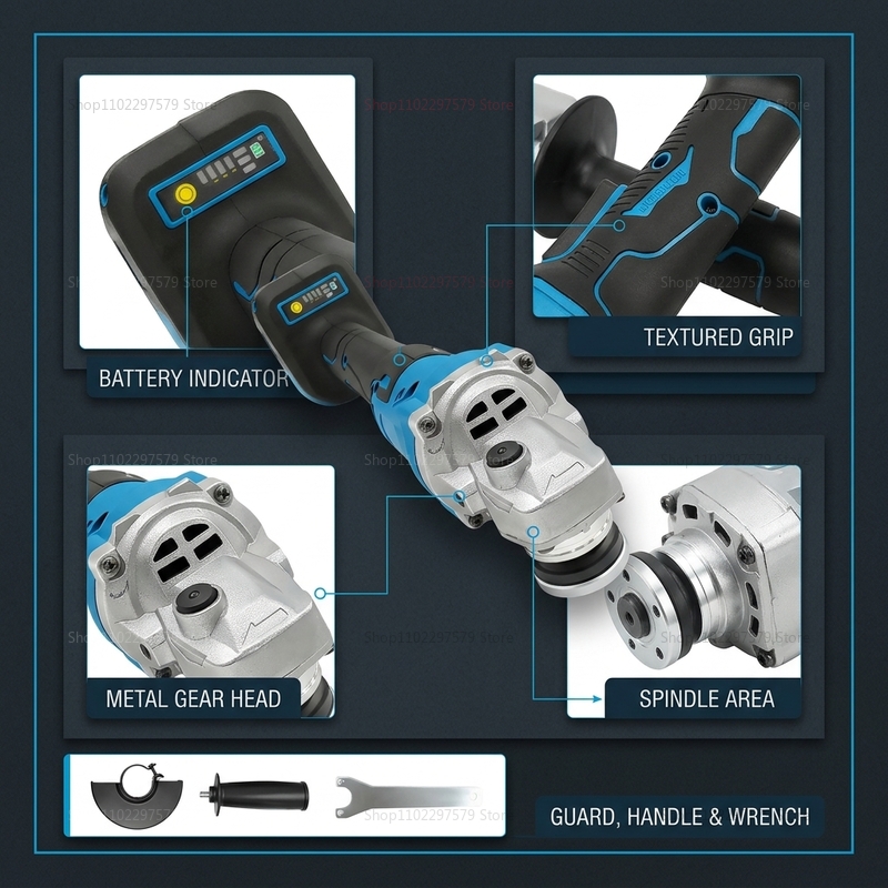 جلاخة زاوية لاسلكية بدون فرشاة - مراجعة Brushless Angle Grinder Battery Powered وسعره