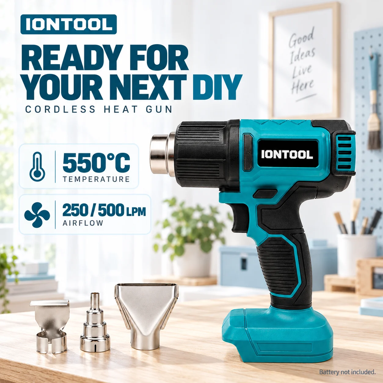 مسدس حراري لاسلكي متين من IONT - مراجعة Cordless Heat Gun For Shrink Tubing وسعره