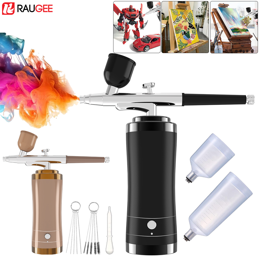 مجموعة البخاخة اللاسلكية مع ضا - مراجعة Airbrush Kit With Mini Compressor وسعره