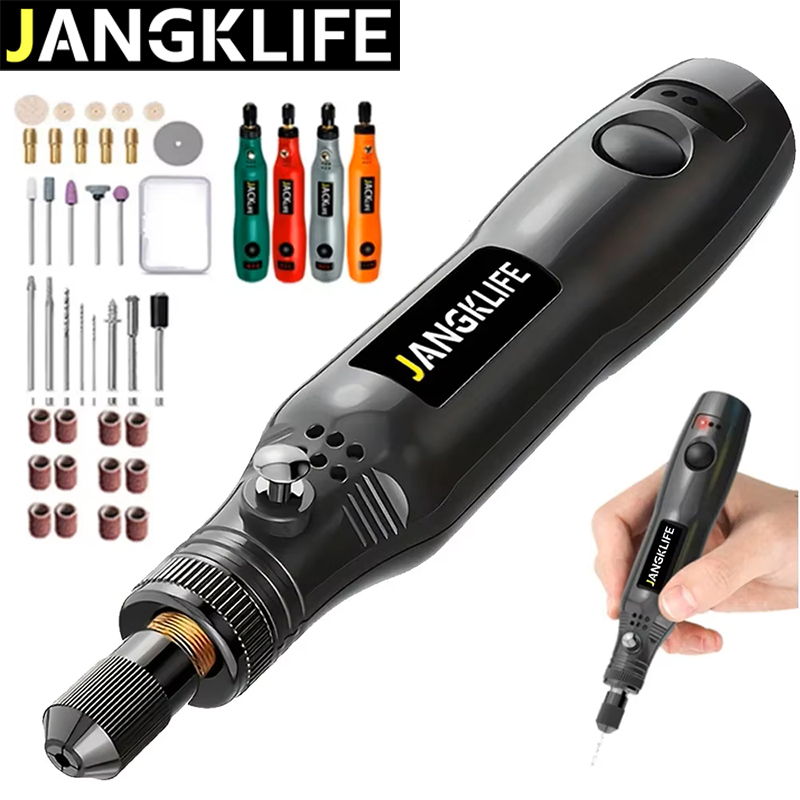JANGKLIFE USB مجموعة أدوات دوا - مراجعة Cordless Rotary Tool Kit Accessories وسعره