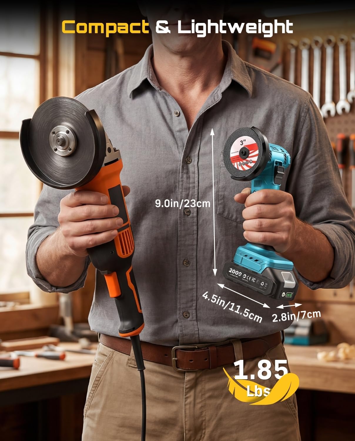 جلاخة زاوية لاسلكية صغيرة من S - مراجعة Brushless Angle Grinder Battery Powered وسعره