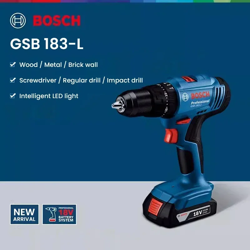 مثقاب بوسش GSB183-LI 18 فولت ل - مراجعة Brushless Cordless Electric Drill 18V وسعره