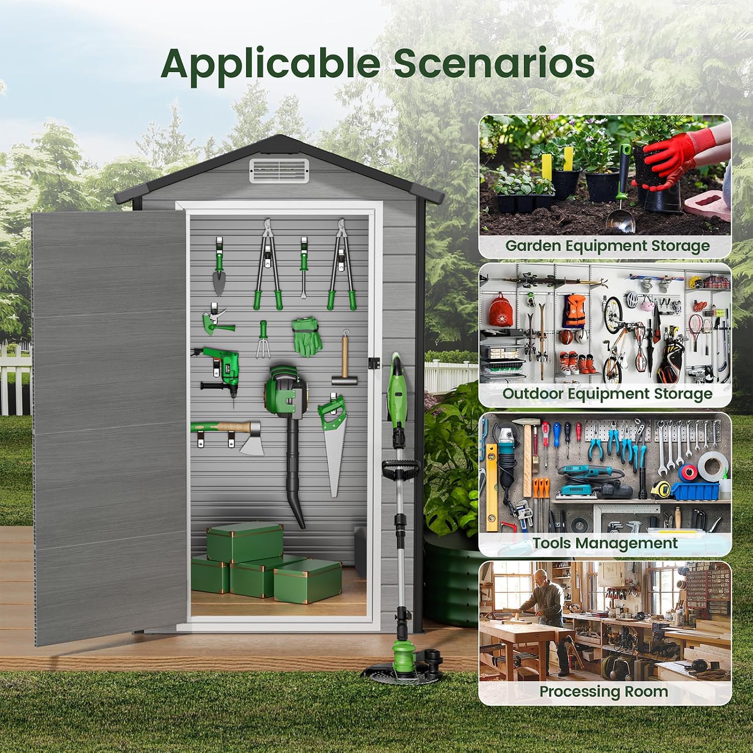 مخزن خارجي للأدوات مع أرضية، م - مراجعة Garden Tools وسعره