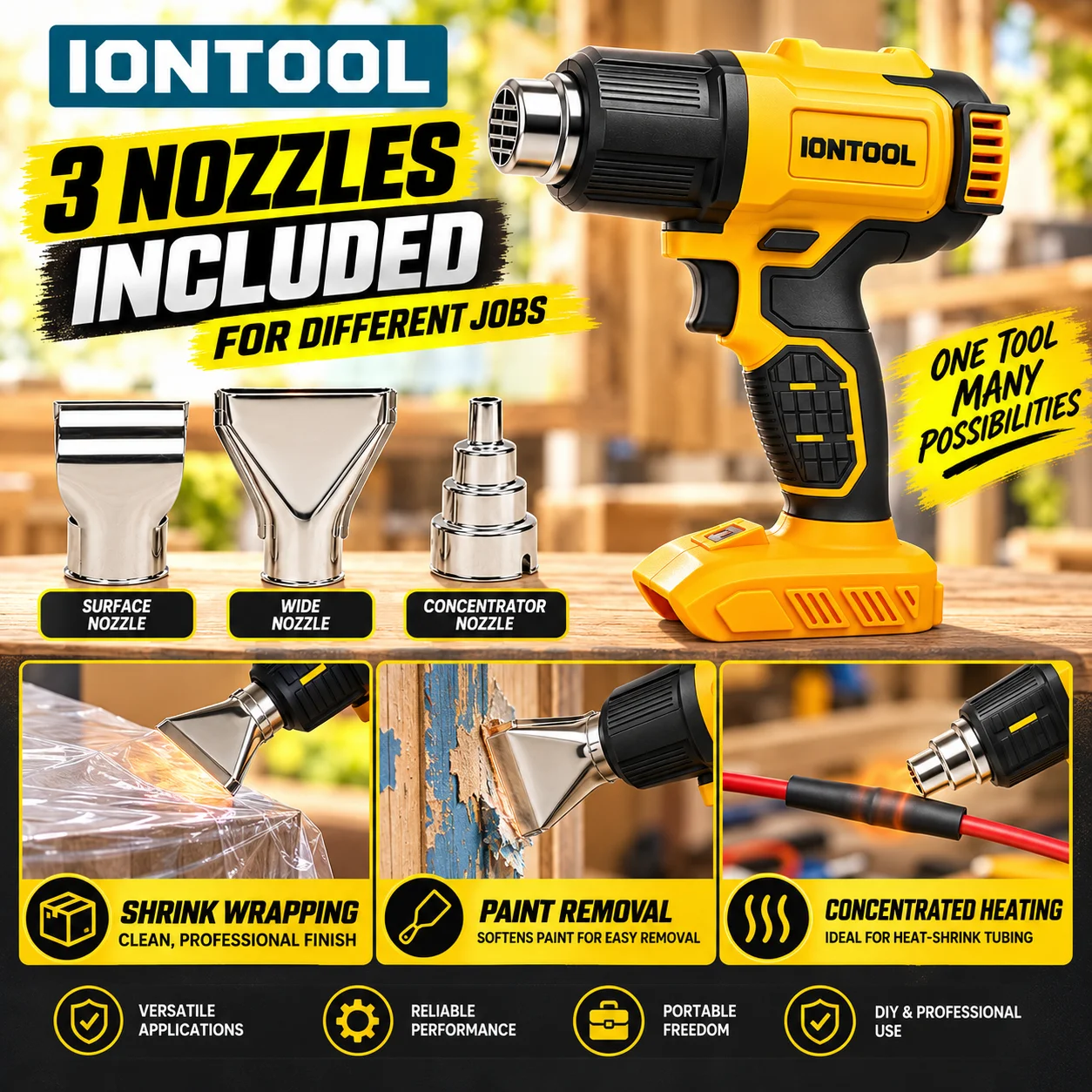 مسدس حراري لاسلكي من IONTOOL 5 - مراجعة Cordless Heat Gun For Shrink Tubing وسعره