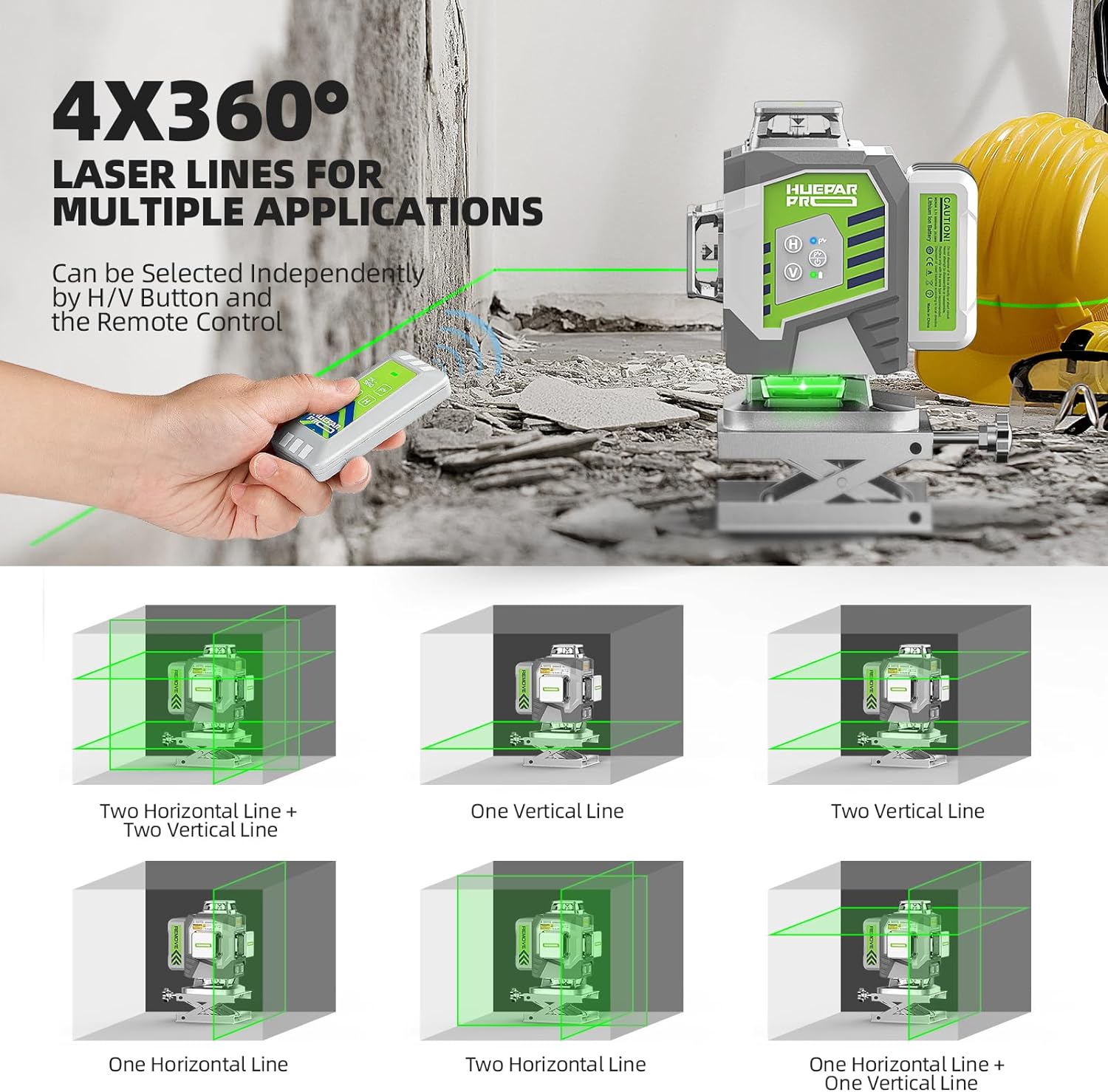 Huepar Professional 4D Cross L - مراجعة Laser Level 16 Lines 4D Green وسعره