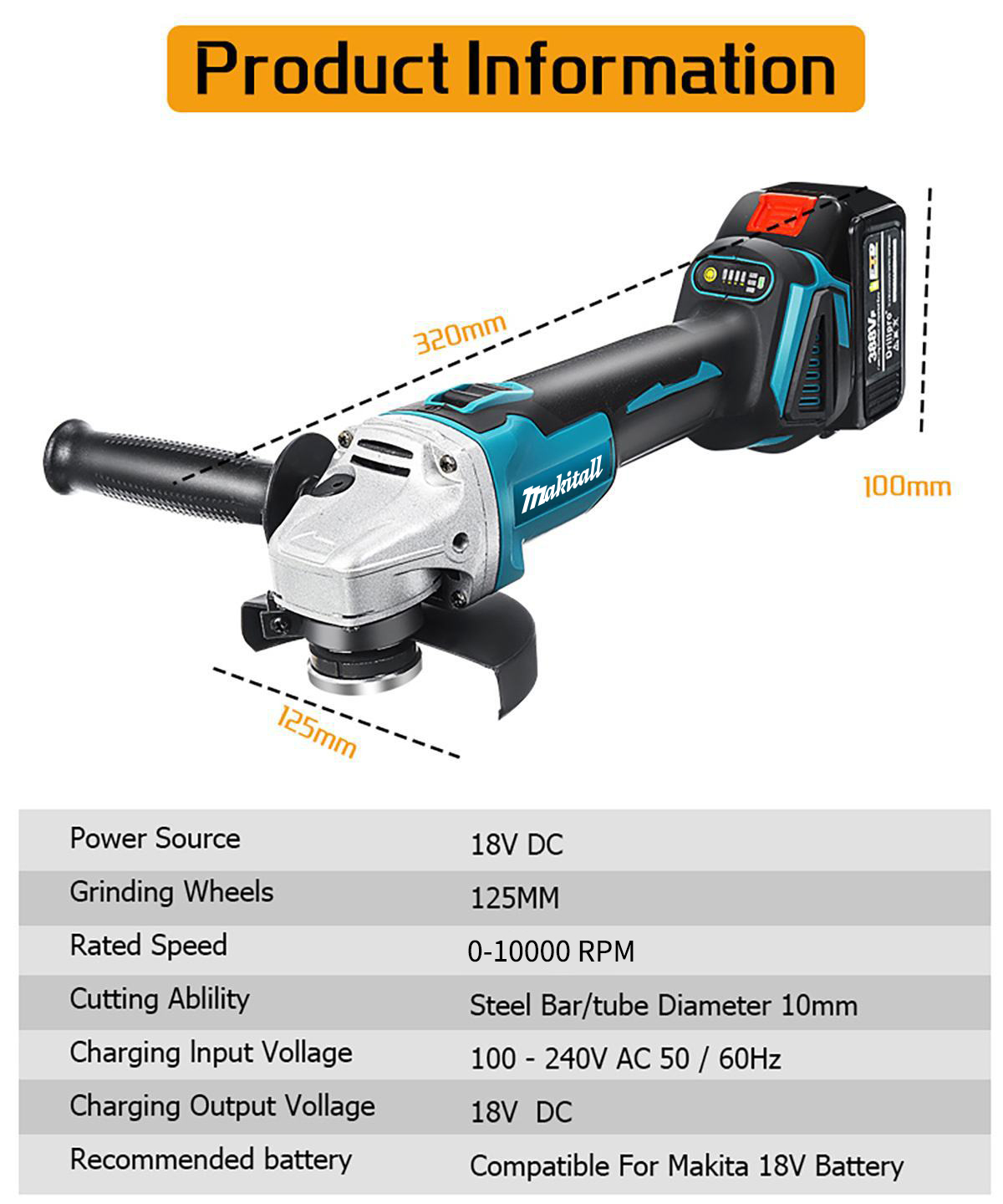 21 فولت فرش زاوية طاحونة فرش آ - مراجعة Brushless Angle Grinder Battery Powered وسعره